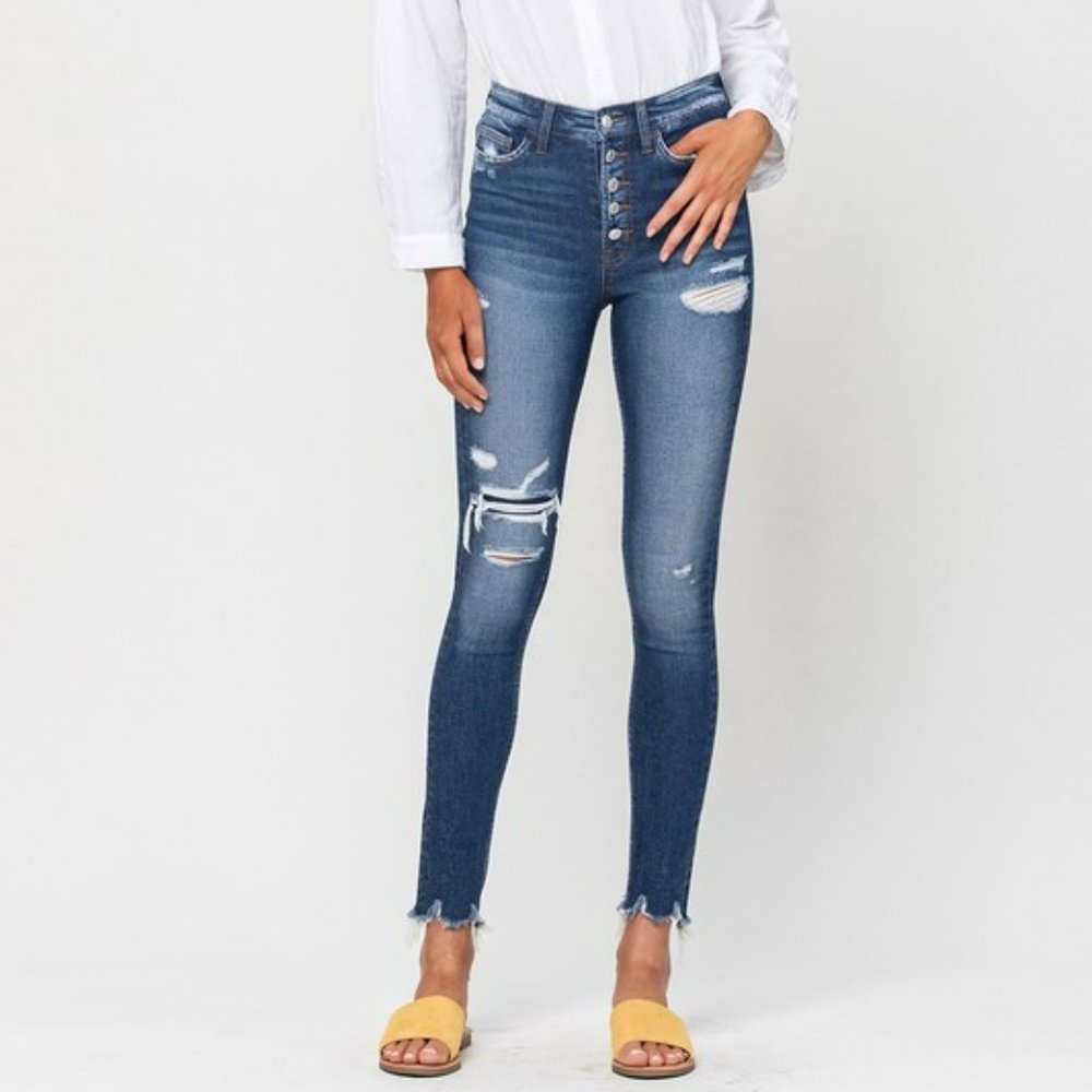 Vervet High Rise Distressed Skinny Jean nwt